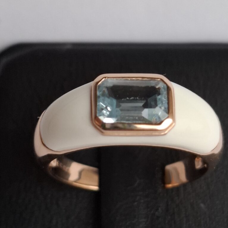 HAPPY - TOPAZE BLEUE ET OR ROSE